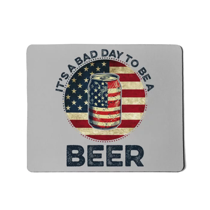 Vintage American Flag Beer Glass Funny Mousepad