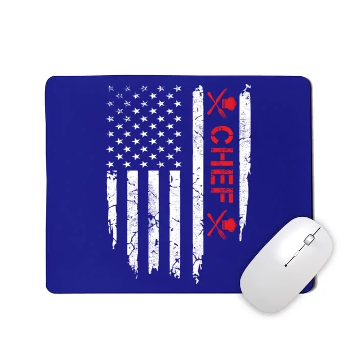 Vintage American Flag Chef 4th Of July Cook Patriotic Meaningful Gift Mousepad