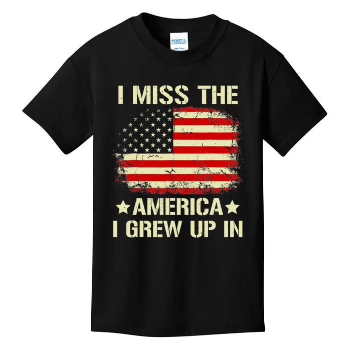 Vintage American Flag I Miss The America I Grew Up In Kids T-Shirt