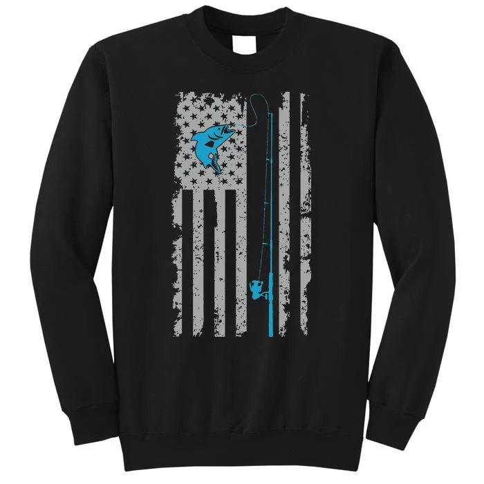 Vintage American Flag For Dad Father Fishing Lover Christmas Sweatshirt