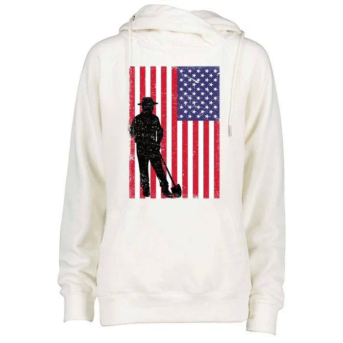 Vintage American Flag Yard Work Dad 4th Of July 2024 Meaningful Gift Womens Funnel Neck Pullover Hood