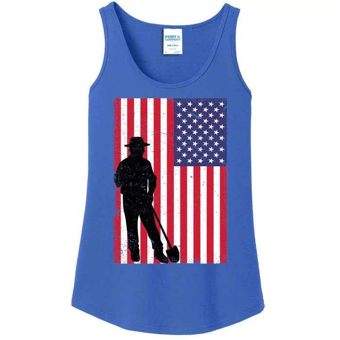 Vintage American Flag Yard Work Dad 4th Of July 2024 Meaningful Gift Ladies Essential Tank