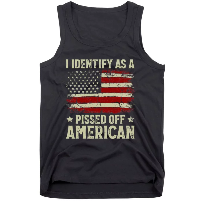 Vintage American Flag I Identify As A Pissed Off American Tank Top