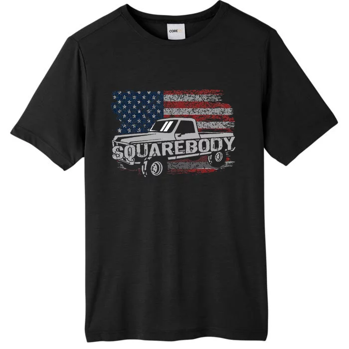 Vintage American Flag Squarebody - Square Body Truck Lover ChromaSoft Performance T-Shirt