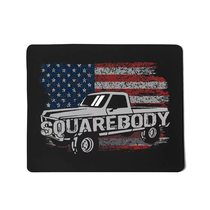 Vintage American Flag Squarebody - Square Body Truck Lover Mousepad