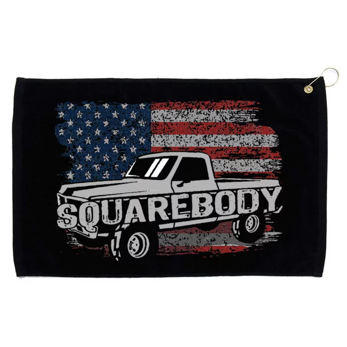 Vintage American Flag Squarebody - Square Body Truck Lover Grommeted Golf Towel