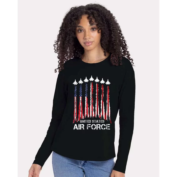 Veteran Air Force United States Patriotic 4th Of July Womens Cotton Relaxed Long Sleeve T-Shirt