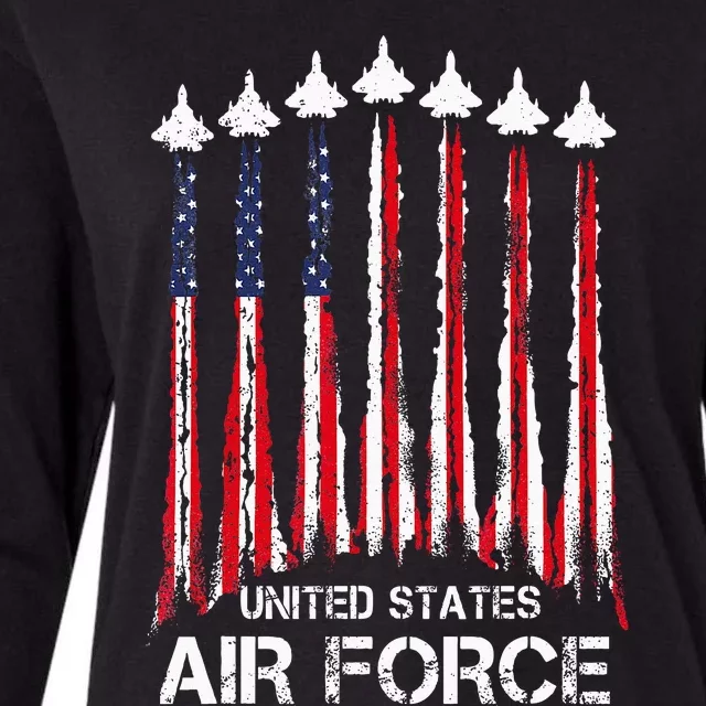 Veteran Air Force United States Patriotic 4th Of July Womens Cotton Relaxed Long Sleeve T-Shirt