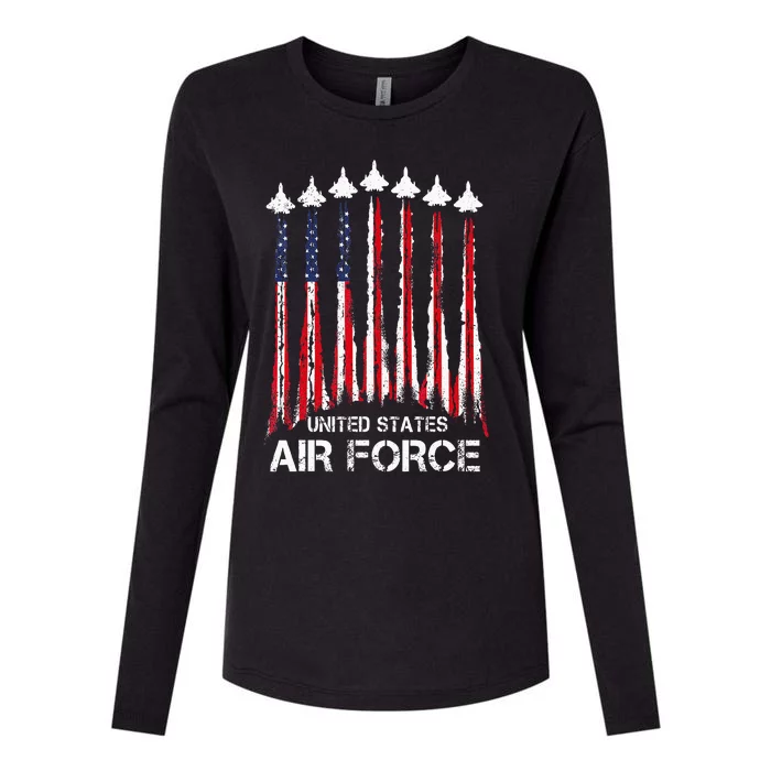 Veteran Air Force United States Patriotic 4th Of July Womens Cotton Relaxed Long Sleeve T-Shirt