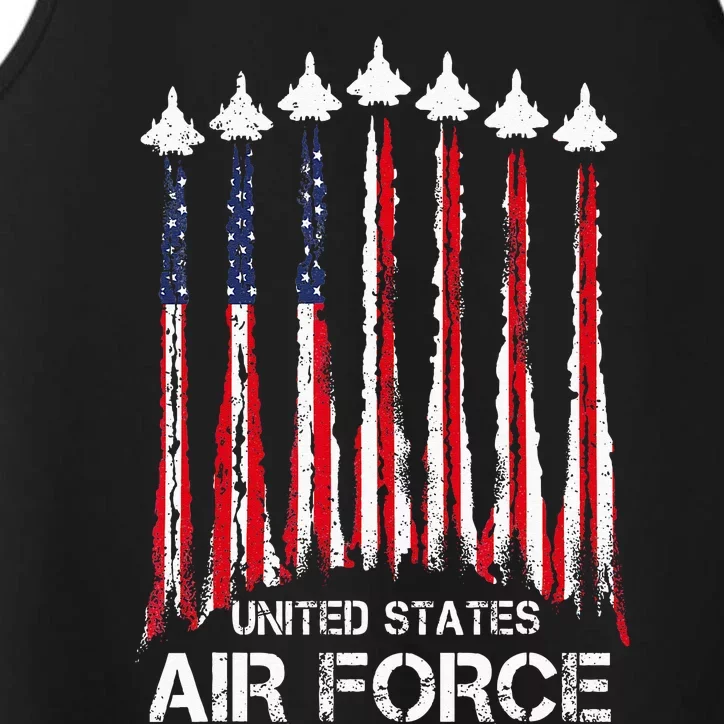 Veteran Air Force United States Patriotic 4th Of July Performance Tank