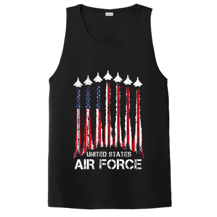 Veteran Air Force United States Patriotic 4th Of July Performance Tank