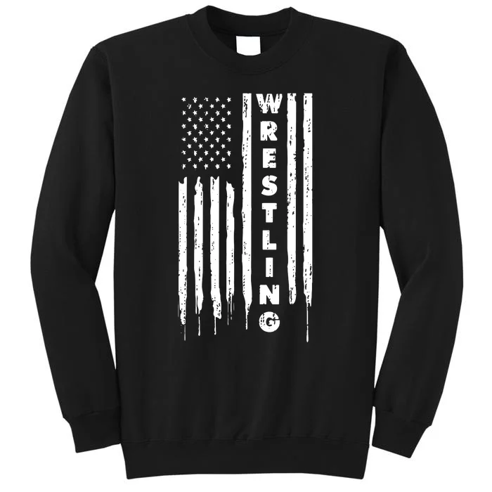 Vintage American Flag Wrestling Quote Tall Sweatshirt