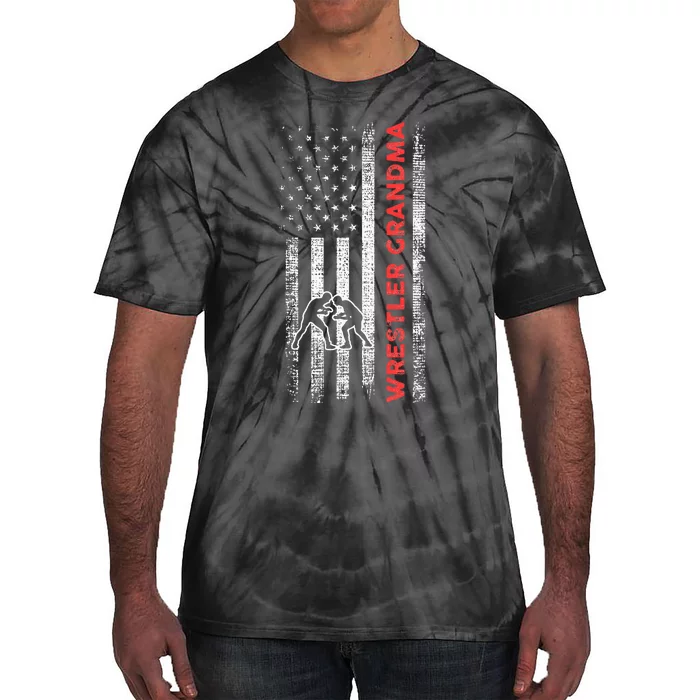 Vintage American Flag Wrestling Grandma Wrestler Tie-Dye T-Shirt