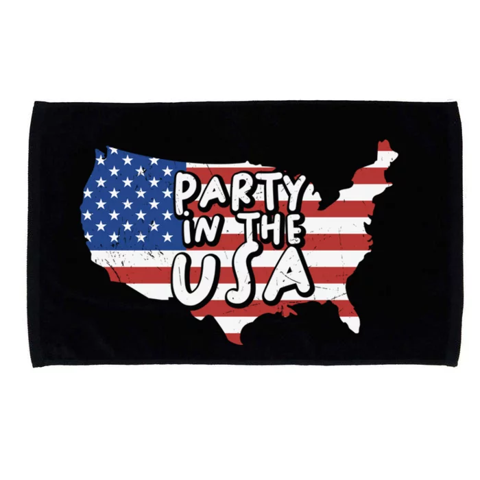 Vintage America Flag Party In The Usa 4th Of July Party Gift Microfiber Hand Towel