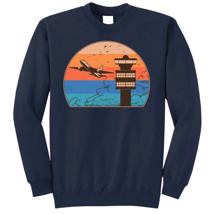 Vintage Airplane Flight Controller Tower Tall Sweatshirt