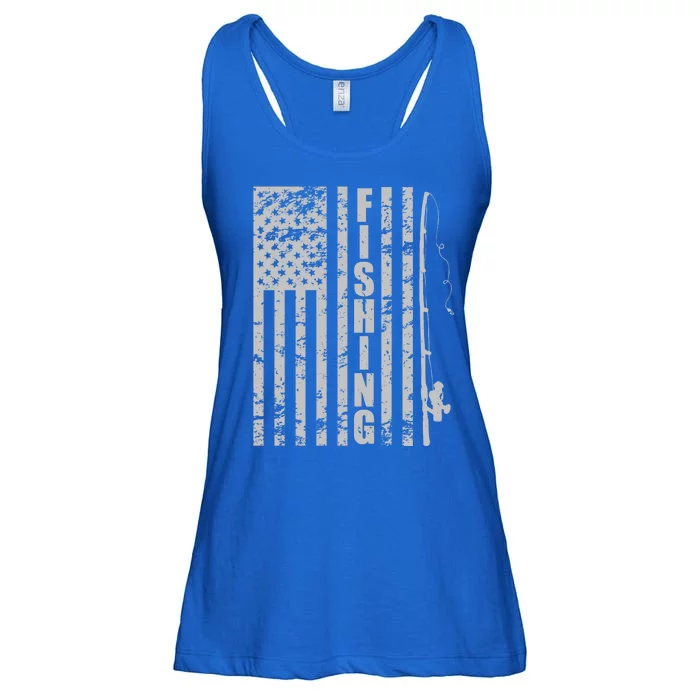 Vintage American Fishing Flag Pole USA Ladies Essential Flowy Tank