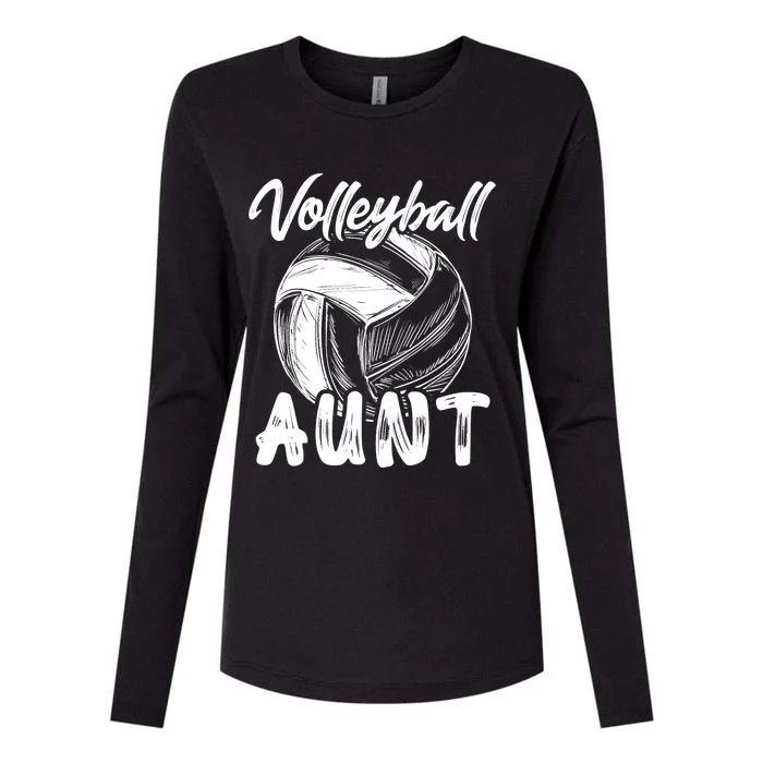 Volleyball Aunt For Wo Family Matching Player Team Auntie Womens Cotton Relaxed Long Sleeve T-Shirt