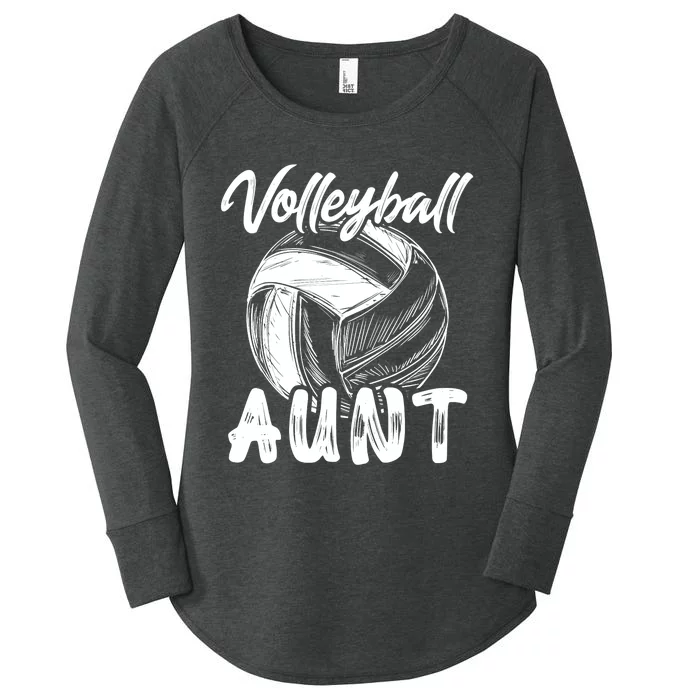 Volleyball Aunt For Wo Family Matching Player Team Auntie Women's Perfect Tri Tunic Long Sleeve Shirt