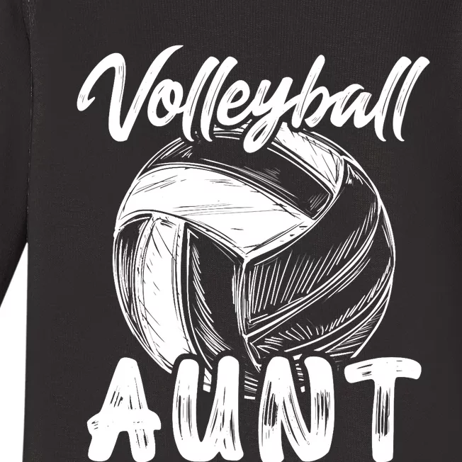 Volleyball Aunt For Wo Family Matching Player Team Auntie Baby Long Sleeve Bodysuit