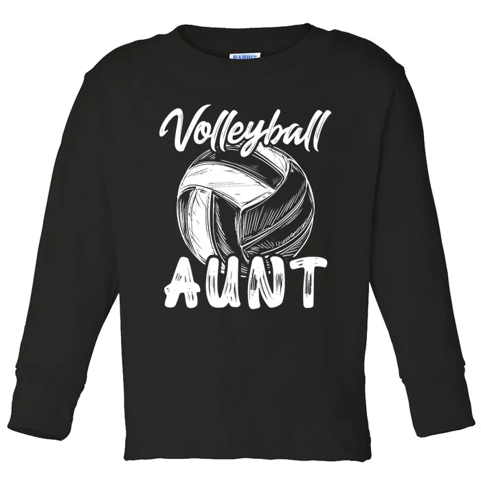 Volleyball Aunt For Wo Family Matching Player Team Auntie Toddler Long Sleeve Shirt