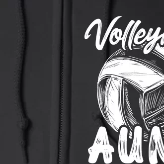 Volleyball Aunt For Wo Family Matching Player Team Auntie Full Zip Hoodie