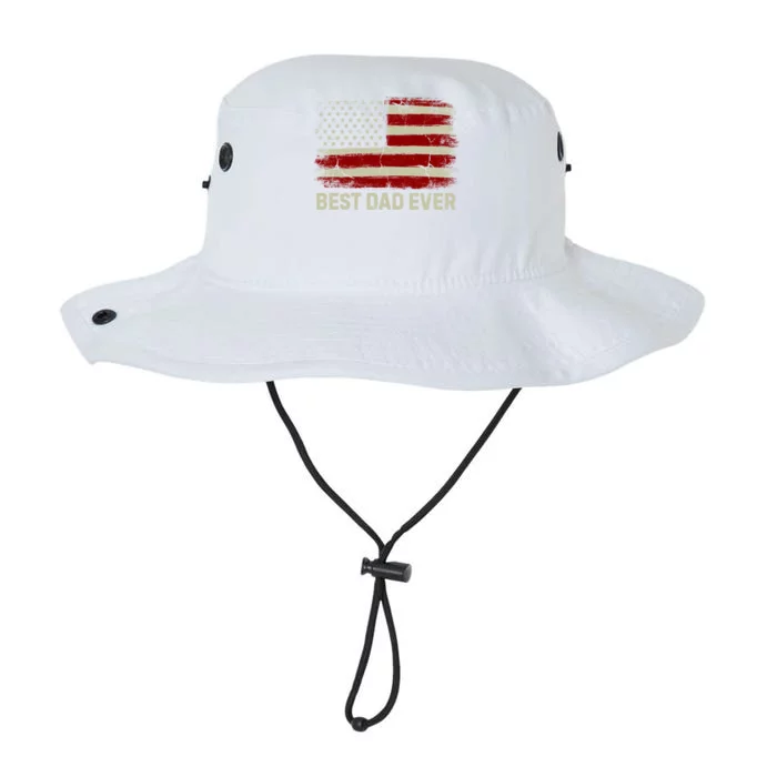 Vintage American Flag Funny Patriotic Best American Dad Ever Gift Legacy Cool Fit Booney Bucket Hat