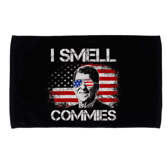 Vintage American Flag Funny Political I Smell Commies Microfiber Hand Towel