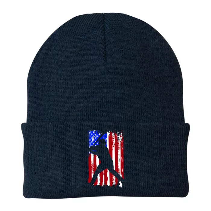 Vintage American Flag Baseball Knit Cap Winter Beanie