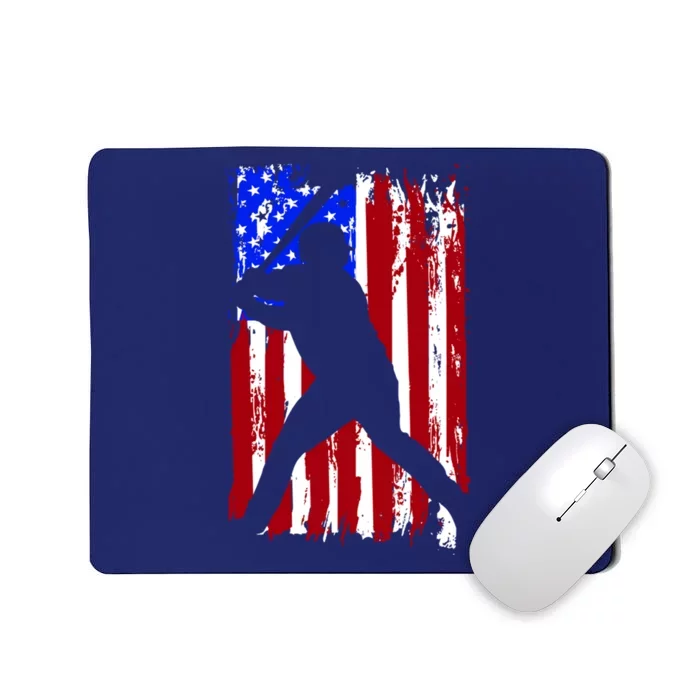 Vintage American Flag Baseball Mousepad