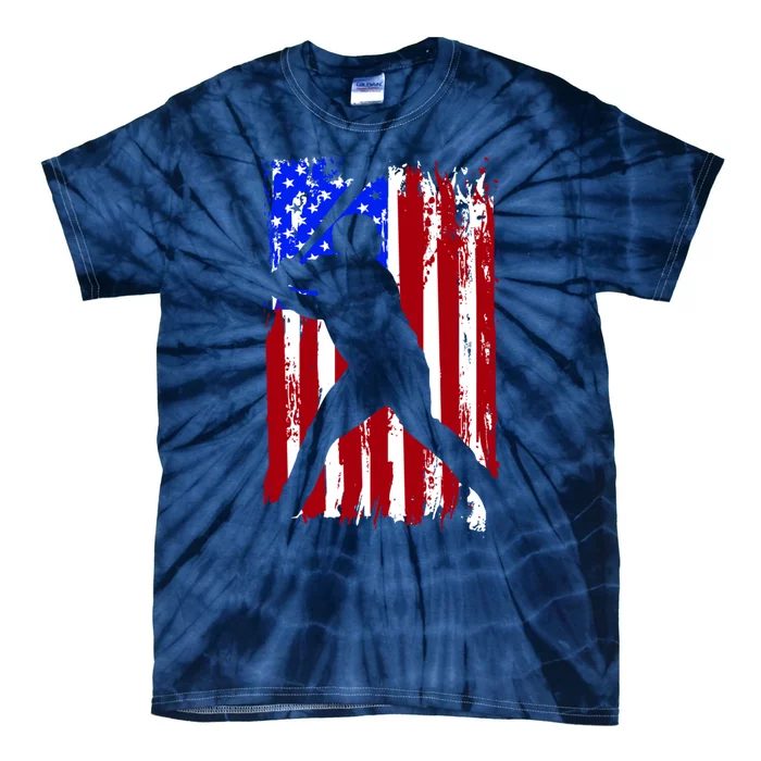 Vintage American Flag Baseball Tie-Dye T-Shirt