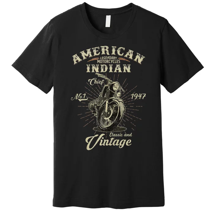 Vintage American For Old Biker Gifts Premium T-Shirt