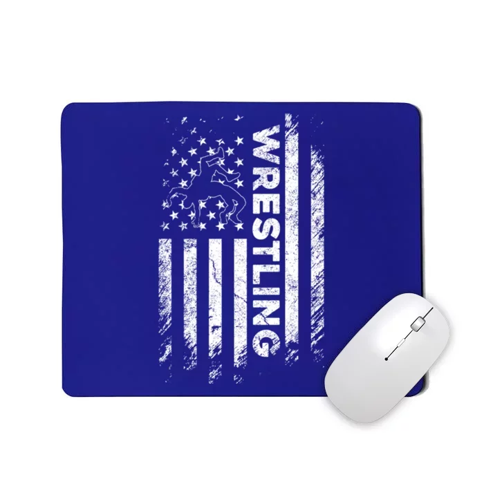 Vintage American Flag Wrestling Patriotic Wrestler Gift Mousepad