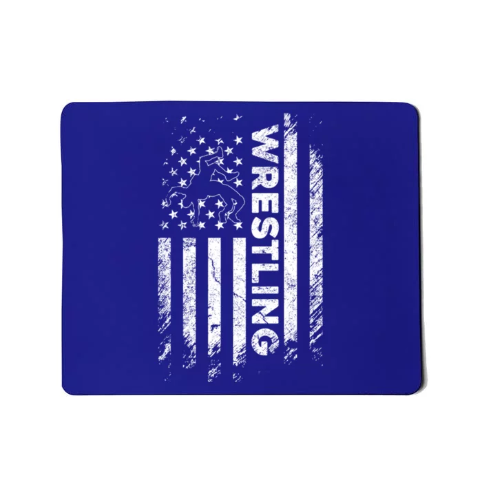 Vintage American Flag Wrestling Patriotic Wrestler Gift Mousepad