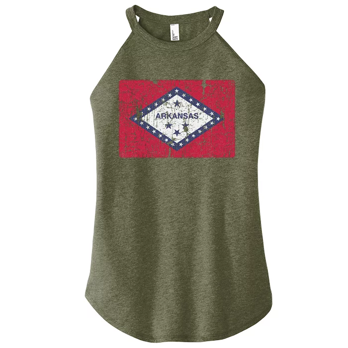 Vintage Arkansas Flag For Souvenir Ar Gift Women’s Perfect Tri Rocker Tank