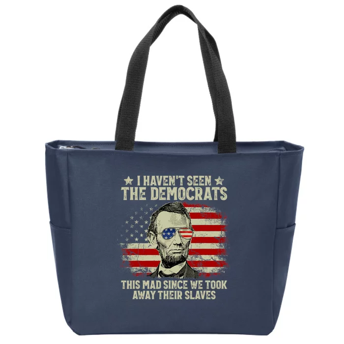 Vintage American Flag Patriots I Haven't Seen The Democrats Zip Tote Bag