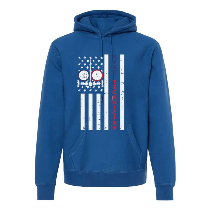 Vintage American Flag Hvac Technician Us Hvac Tech Gift Premium Hoodie