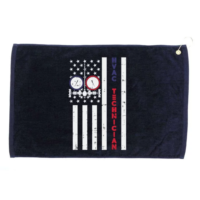 Vintage American Flag Hvac Technician Us Hvac Tech Gift Grommeted Golf Towel