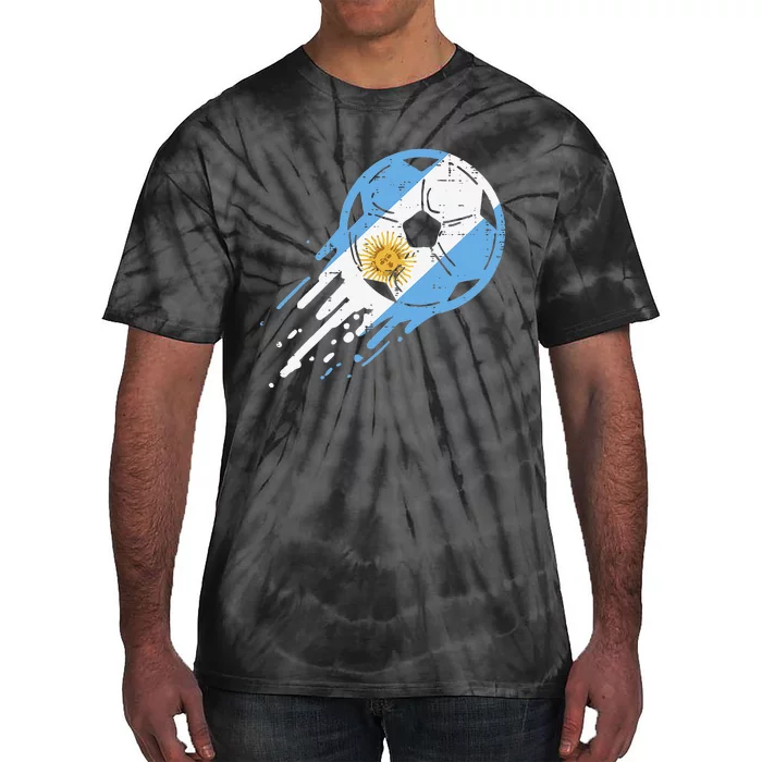 Vintege Argentina Flag Argentine Soccer Fan Tie-Dye T-Shirt