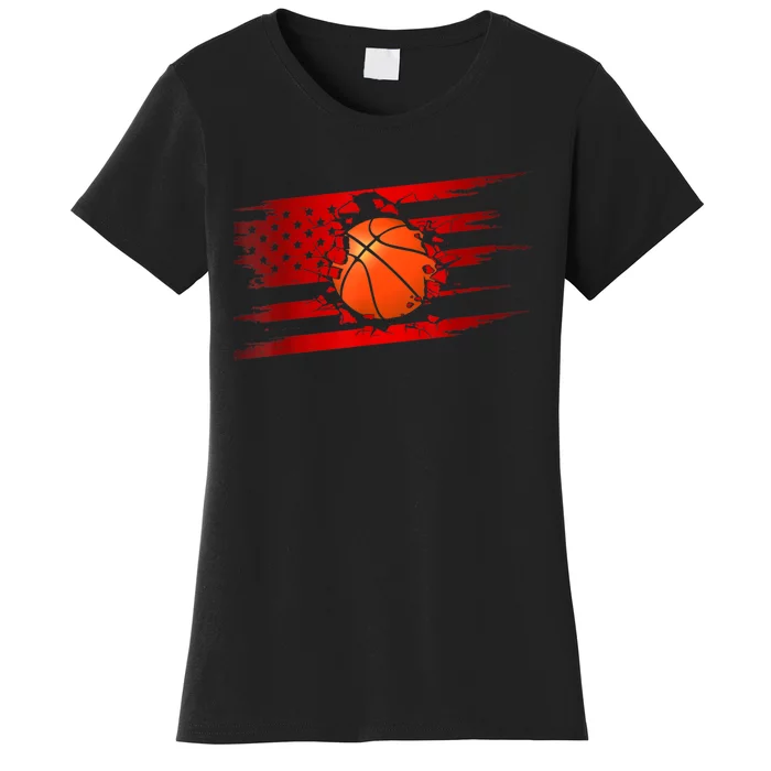 Vintage American Flag Basketball Women's T-Shirt