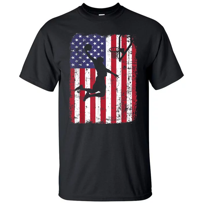 Vintage American Flag Basketball Tall T-Shirt