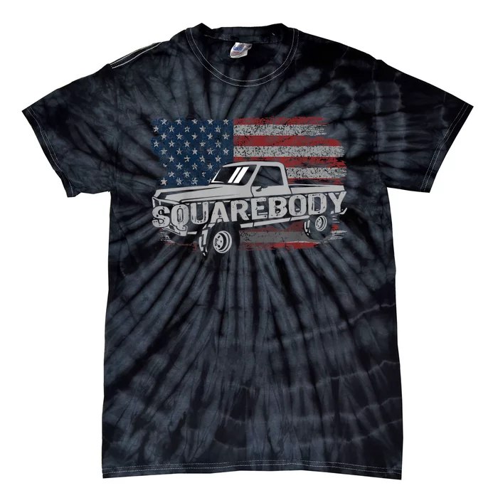 Vintage American Flag Squarebody Square Body Truck Lover Tie-Dye T-Shirt