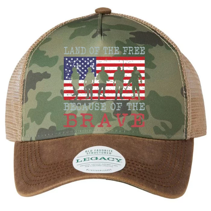 Vintage American Flag Land Of The Free Because Of The Brave Gift Legacy Tie Dye Trucker Hat