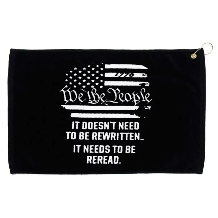 Vintage American Flag It Needs To Be Reread We The People Grommeted Golf Towel