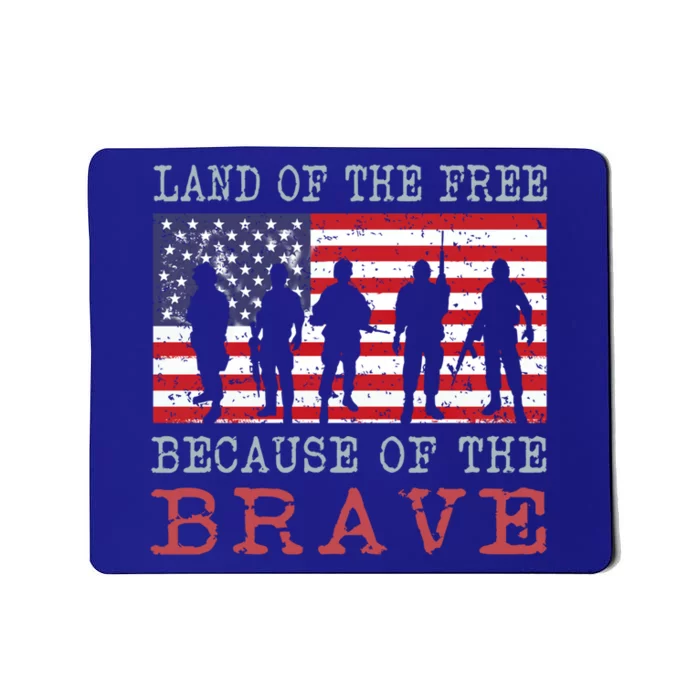 Vintage American Flag Land Of The Free Because Of The Brave Cute Gift Mousepad