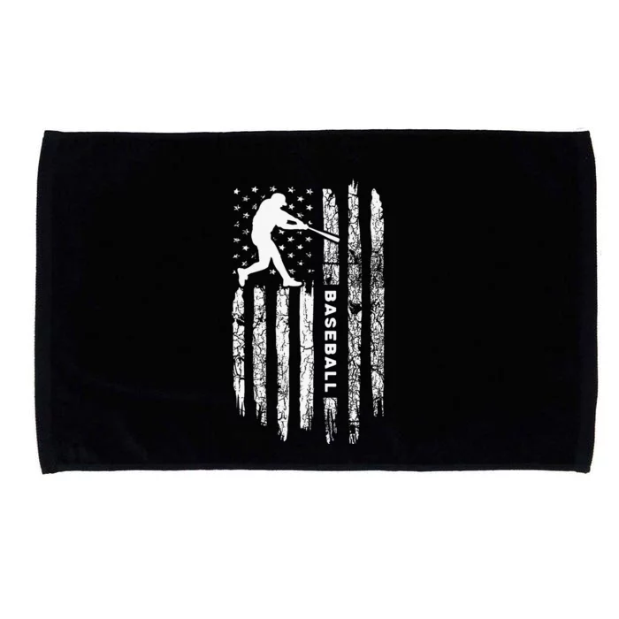 vintage American Flag Baseball Team Gift Microfiber Hand Towel