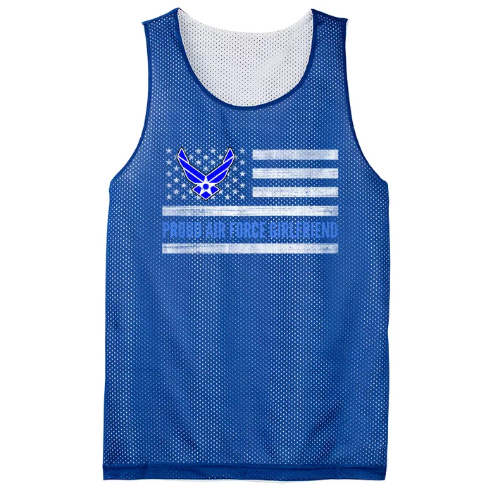 Vintage American Flag Proud Air Force Friend Veteran Cute Gift Mesh Reversible Basketball Jersey Tank