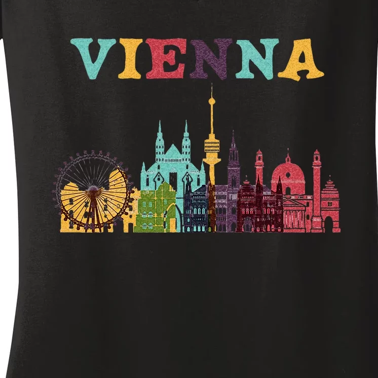 Vienna Austria Family Austrian Vacation Europian Trip Women's V-Neck T-Shirt