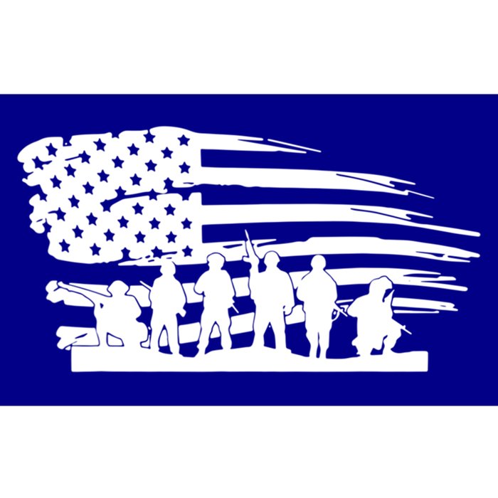 Vintage American Flag Soldiers Veterans Day Funny Gift Gift Bumper Sticker