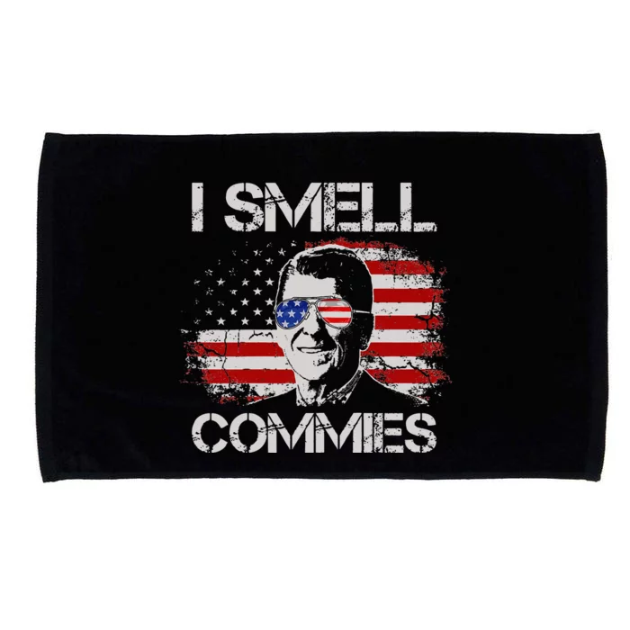 Vintage American Flag Funny Political I Smell Commies Microfiber Hand Towel