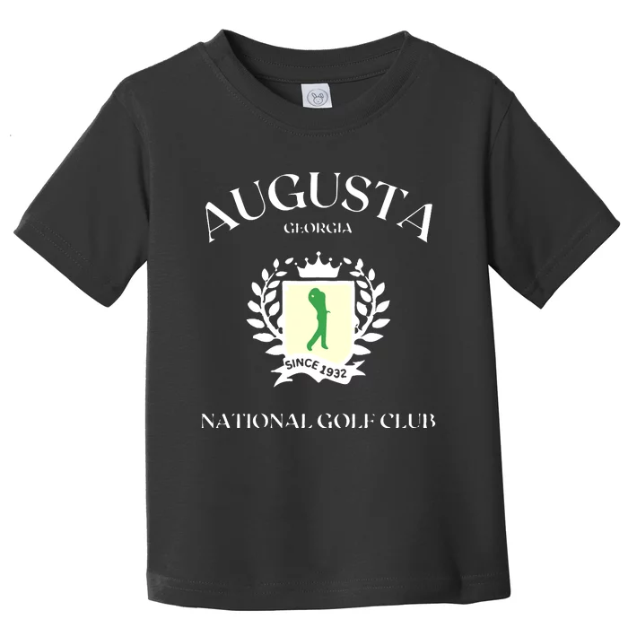 Vintage Augusta Georgia National Golf Club With Golfer Toddler T-Shirt